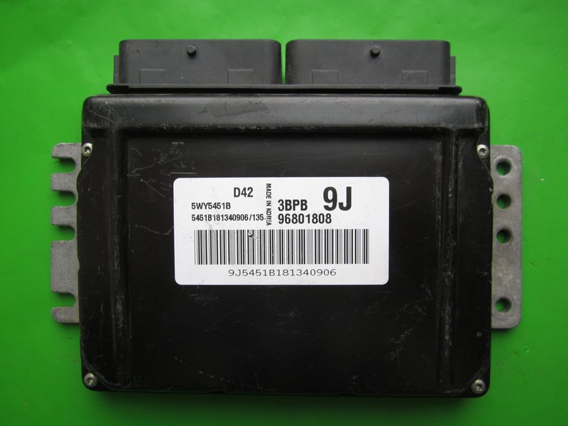 ECU Chevrolet Matiz 1.0 96801808 5WY5451B 9J Sirius D42