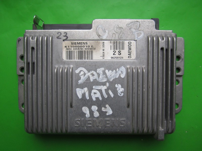 ECU Daewoo Matiz 0.8 K115000010E 96259124 2S