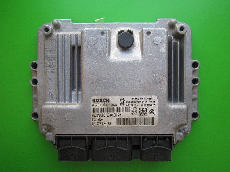 ECU Peugeot 207 1.6HDI 9663755480 0281013868 EDC16C34 9HZ }