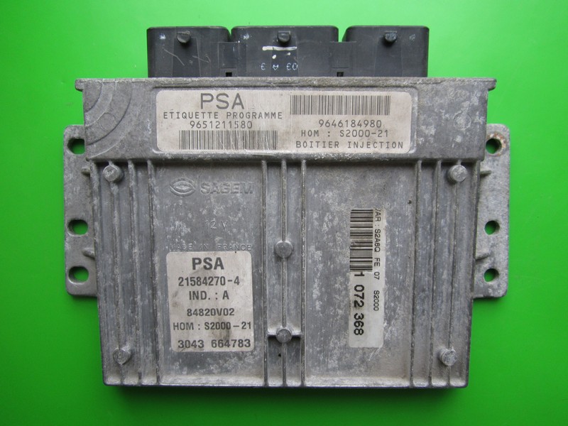 ECU Peugeot 106 1.4 9651211580 21584270 S2000-21