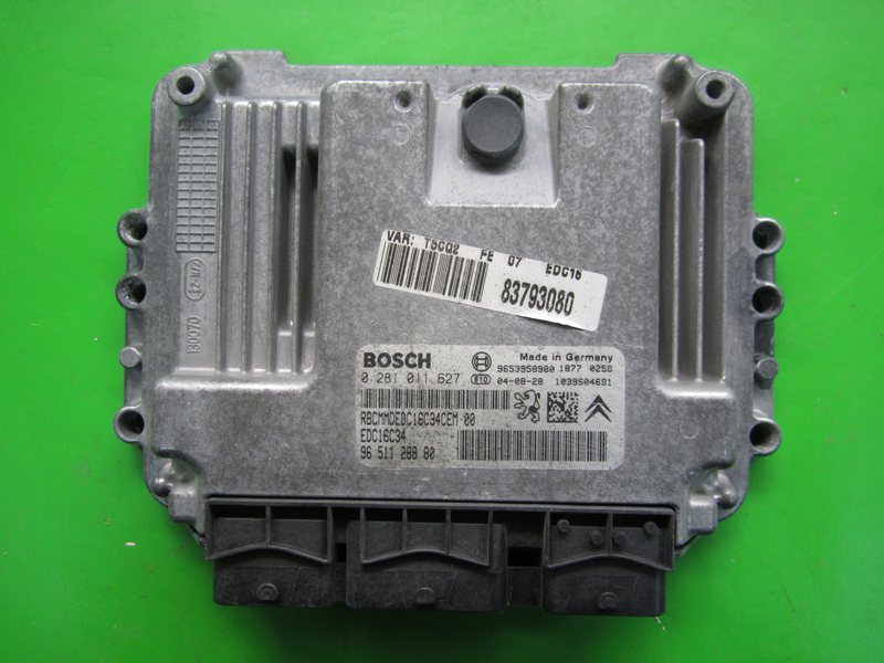 ECU Peugeot 307 1.6HDI 9651128880 0281011627 EDC16C34