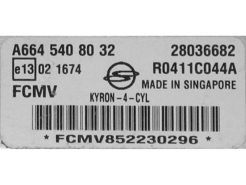 ECU Ssangyong Kyron 2.0XDI A6645408032 28036682 DCM3.1