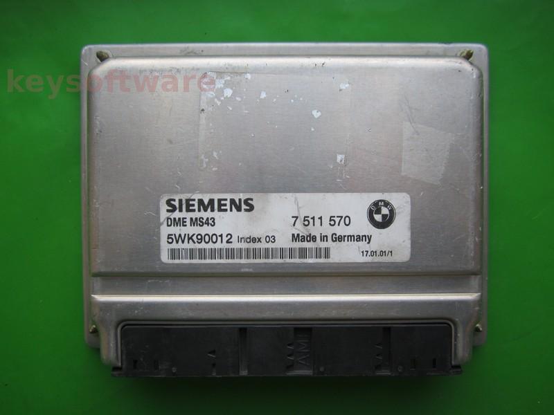 Defecte Ecu Bmw 330 7511570 5WK90012 DME MS43 E46