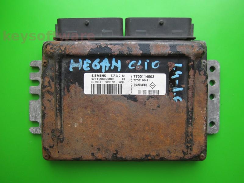 Defecte Ecu Renault Megane 1.6 7700114503 S110030006C SIRIUS32