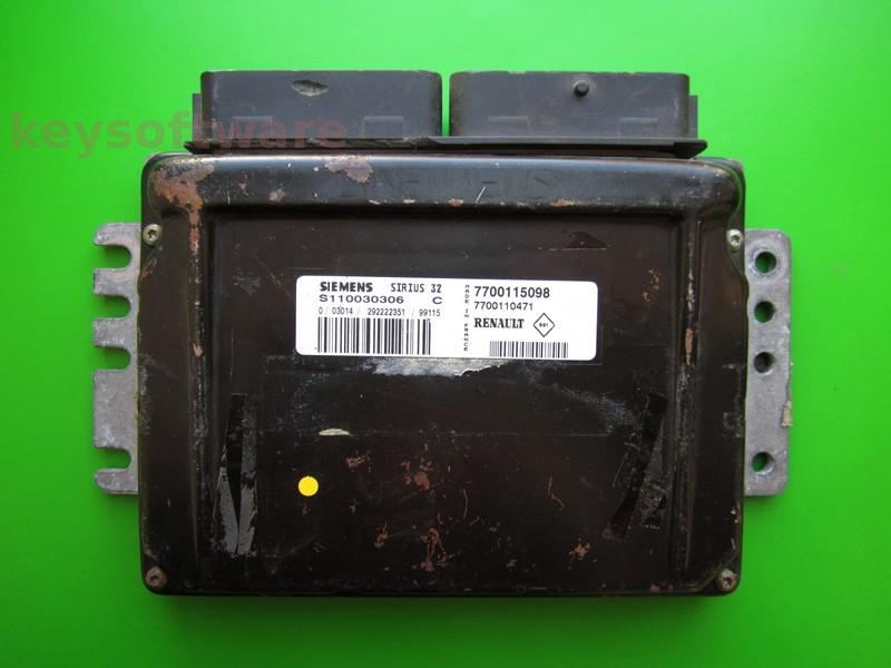 Defecte Ecu Renault Kangoo 1.4 7700115098 S110030306C SIRIUS32
