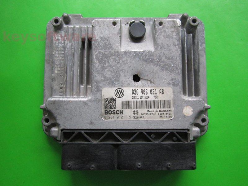 Defecte Ecu VW Passat 2.0TDI 03G906021AB 0281012119 EDC16U34 BMP
