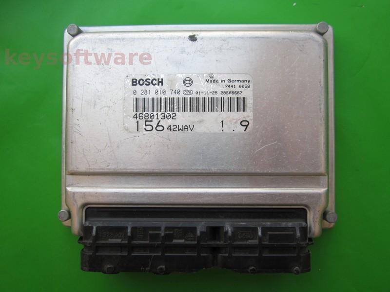 ECU Alfa Romeo 156 1.9JTD 46801302 0281010740 EDC15C7 }