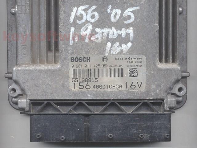 ECU Alfa Romeo 156 1.9JTD 55198815 0281011425 EDC16C8 { +