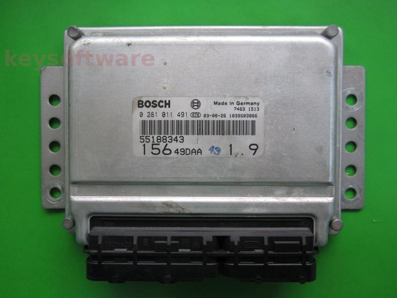 ECU Alfa Romeo 156 1.9JTD 55188343 0281011491 EDC15C7 +