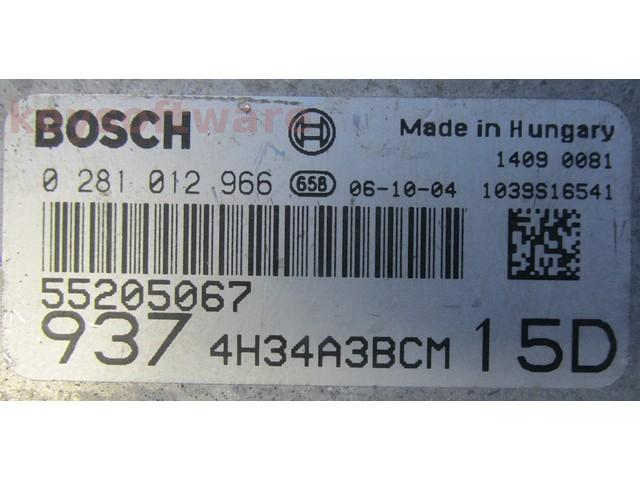 ECU Alfa Romeo 147 1.9JTD 55205067 0281012966 EDC16C39 {