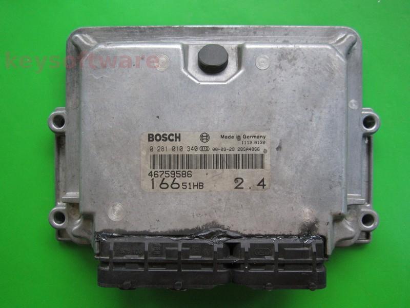 ECU Alfa Romeo 166 2.4JTD 46759586 0281010340 EDC15C7 {