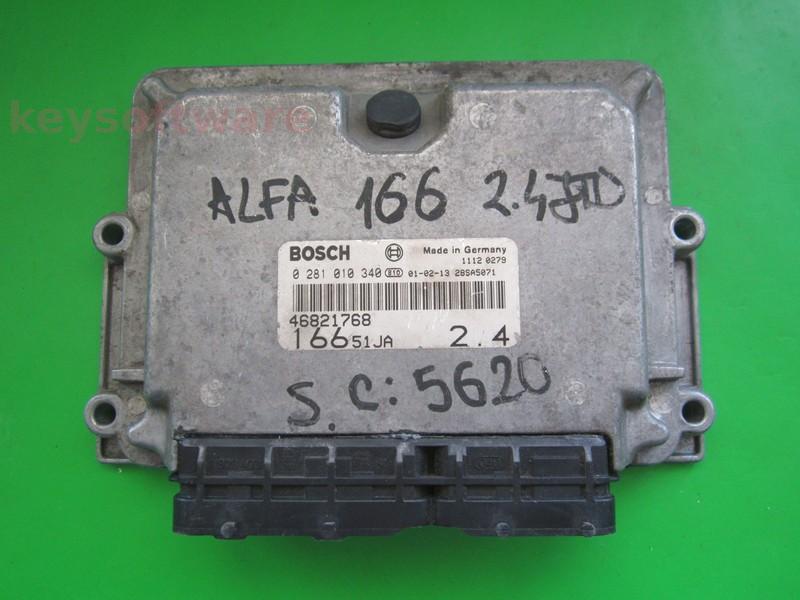 ECU Alfa Romeo 166 2.4JTD 46821768 0281010340 EDC15C7 }