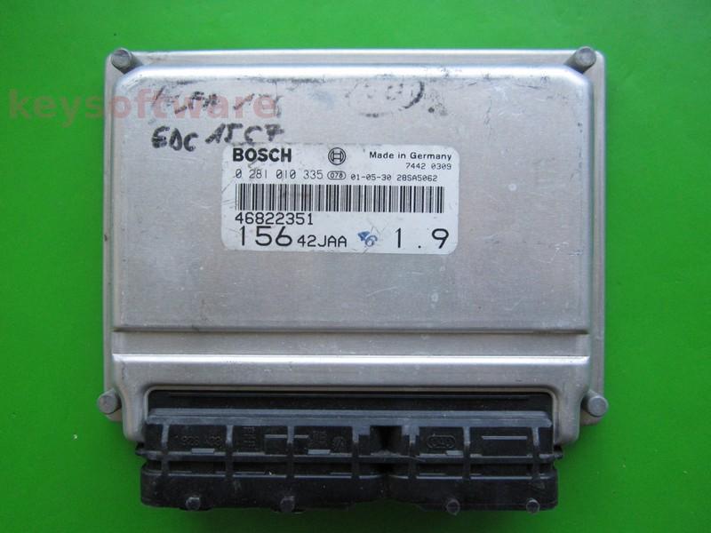 ECU Alfa Romeo 156 1.9JTD 46822351 0281010335 EDC15C7