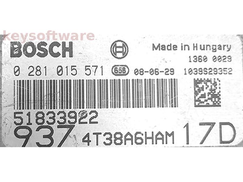 ECU Alfa Romeo 147 1.9JTD 51833922 0281015571 EDC16C39 {