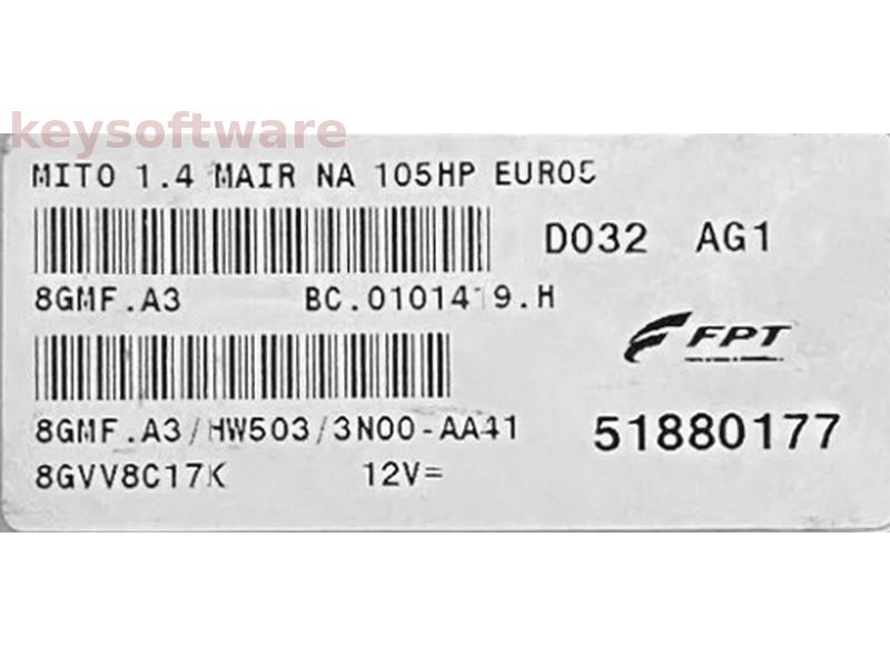 ECU Alfa Romeo Mito 1.4 51880177 8GMF.A3