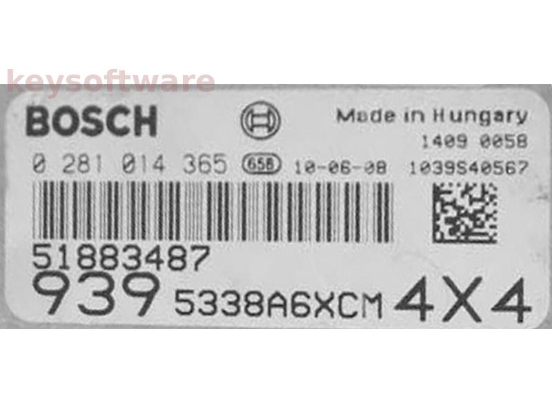 ECU Alfa Romeo 159 2.4JTD 51883487 0281014365 EDC16C39 {