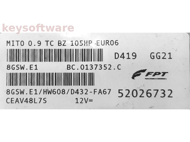 ECU Alfa Romeo Mito 0.9 52026732 8GSW.E1