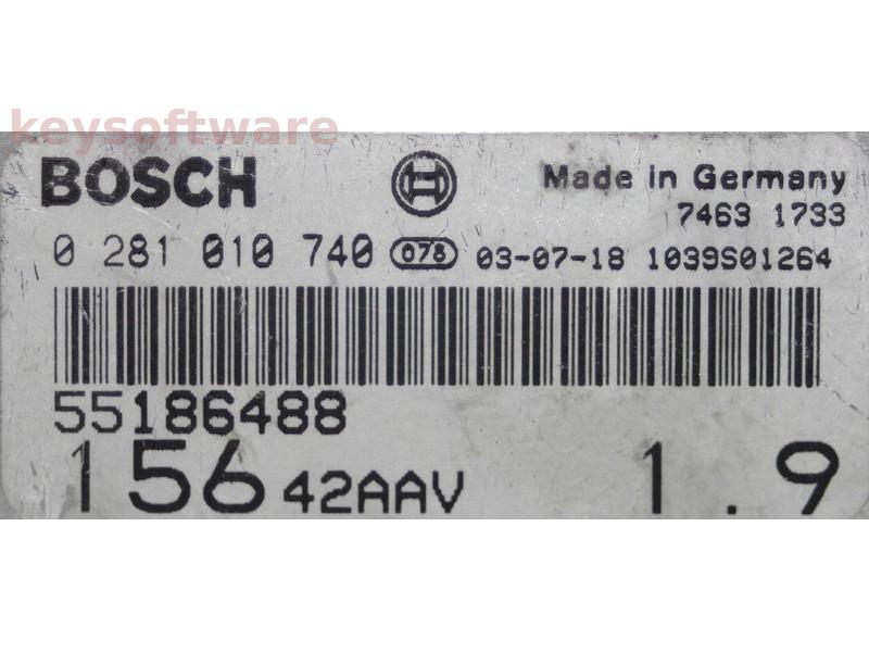 ECU Alfa Romeo 156 1.9JTD 55186488 0281010740 EDC15C7 {