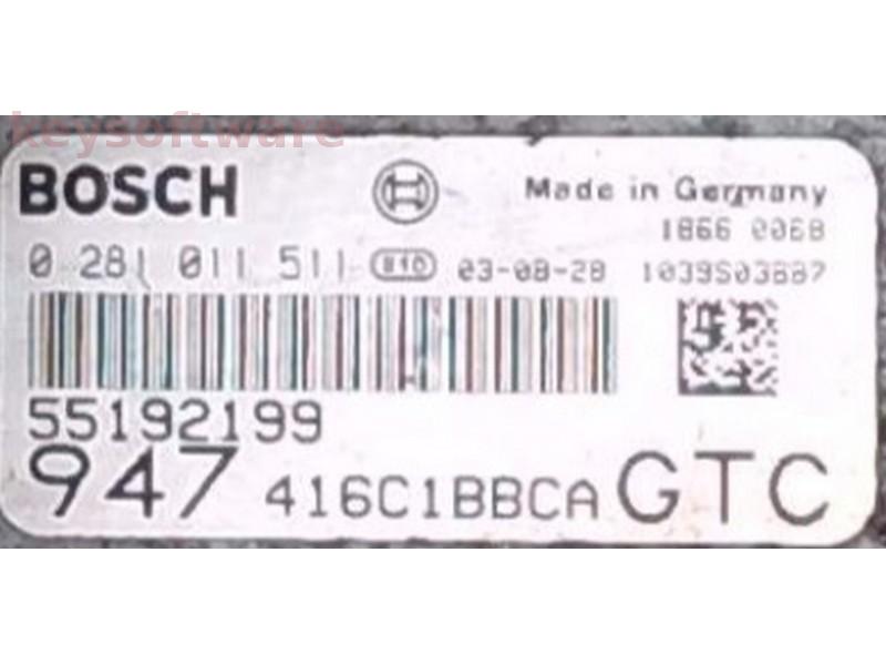 ECU Alfa Romeo GT 1.9JTD 55192199 0281011511 EDC16C8 {