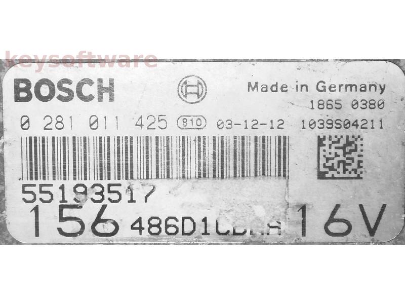 ECU Alfa Romeo 156 1.9JTD 55193517 0281011425 EDC16C8 {