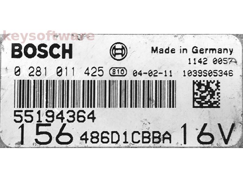 ECU Alfa Romeo 156 1.9JTD 55194364 0281011425 EDC16C8 {
