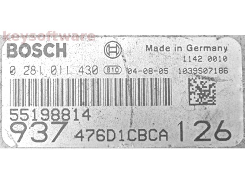 ECU Alfa Romeo 147 1.9JTD 55198814 0281011430 EDC16C8 {