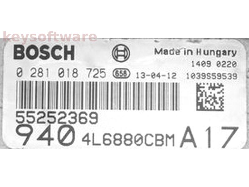 ECU Alfa Romeo Giulietta 2.0JTD 55252369 0281018725 EDC16C39 {