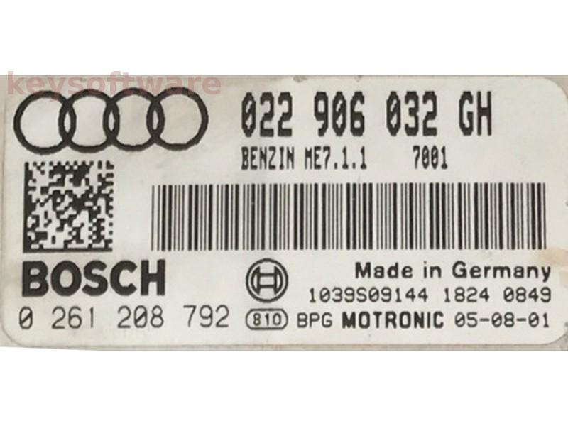 ECU Audi A3 3.2 022906032GH 0261208792 ME7.1.1 {