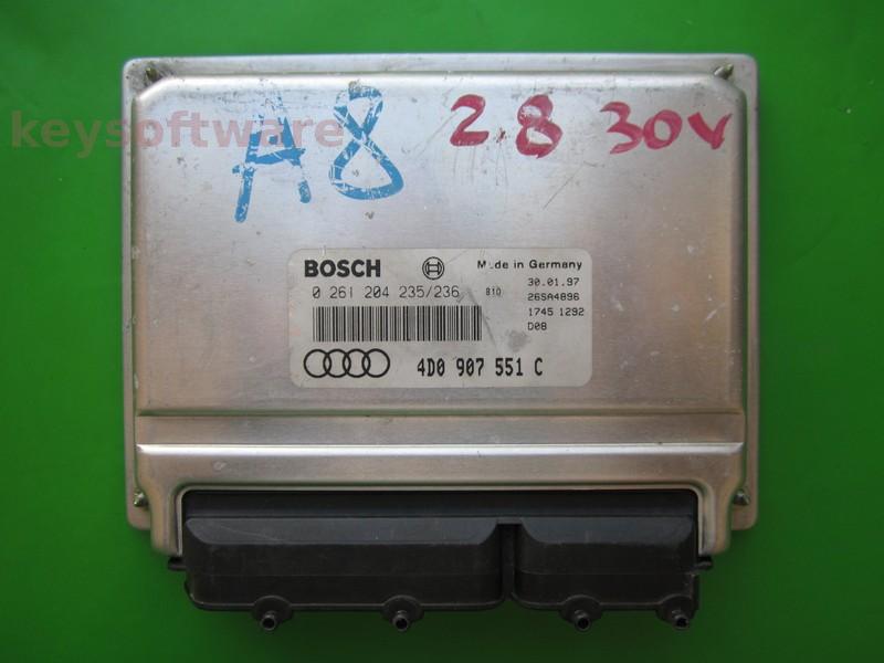 ECU Audi A8 2.8 4D0907551C 0261204235 M3.8.2 ACK