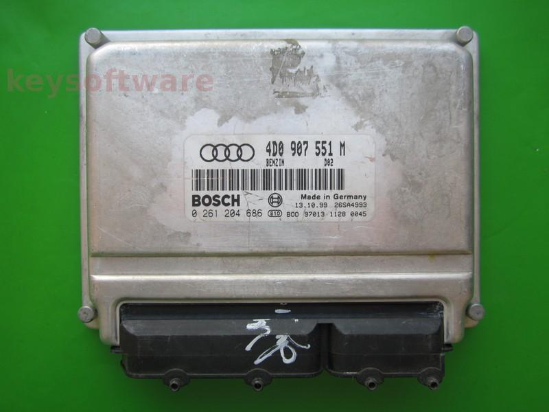 ECU Audi A8 2.8 4D0907551M 0261204686 M3.8.2