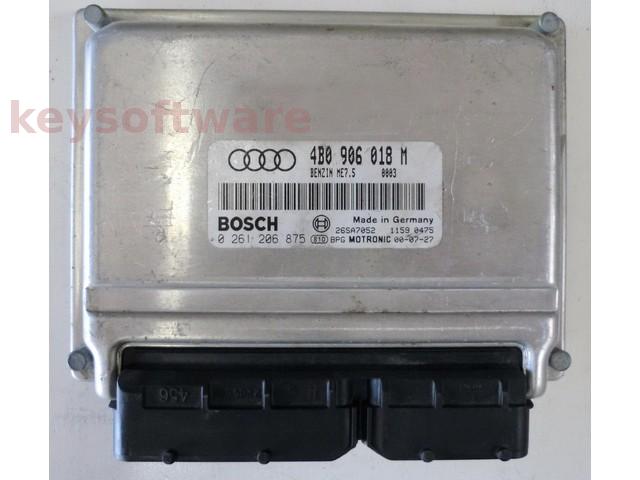 ECU Audi A4 1.8 4B0906018M 0261206875 ME7.5 AWM {