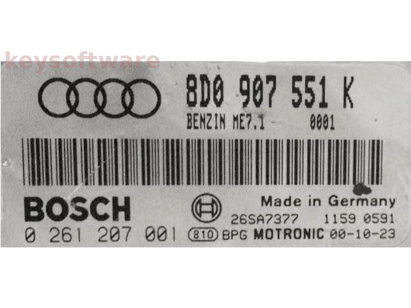 ECU Audi A6 2.7 8D0907551K 0261207001 ME7.1 {
