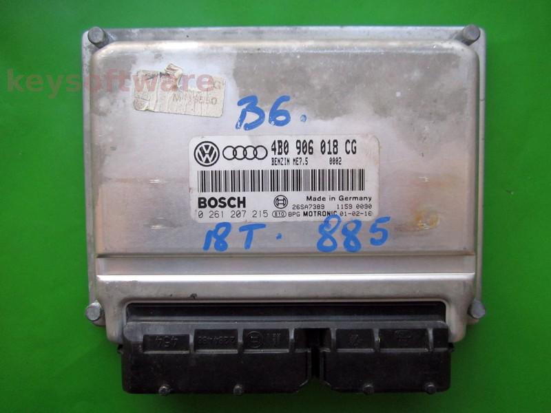 ECU Audi A4 1.8 4B0906018CG 0261207215 ME7.5 AWT