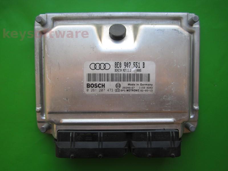 ECU Audi A4 3.0 8E0907551B 0261207473 ME7.1.1