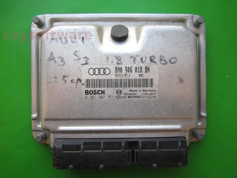 ECU Audi A3 1.8 8N0906018BH 0261207751 ME7.5 BAM