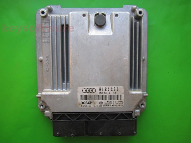 ECU Audi A4 2.0 8E1910018D 0261S01036 MED7.1.1 AWA {