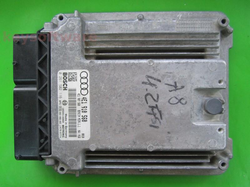 ECU Audi A8 4.2 4E1910560 0261S02116 MED9.1.1 BVJ H16