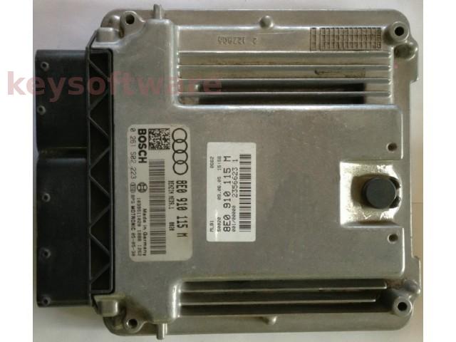 ECU Audi A4 2.0 8E0910115M 0261S02223 MED9.1 BPG {