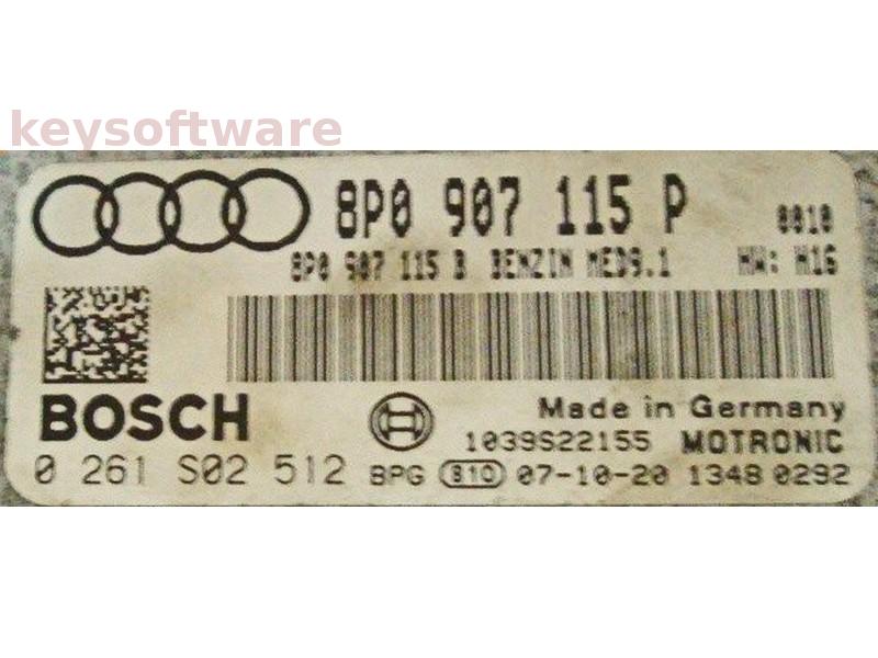 ECU Audi A3 2.0 8P0907115P 0261S02512 MED9.1 H16 {