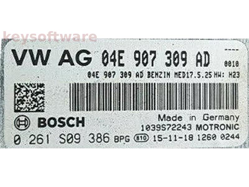 ECU Audi Q3 1.4 04E907309AD 0261S09386 MED17.5.25 H23{
