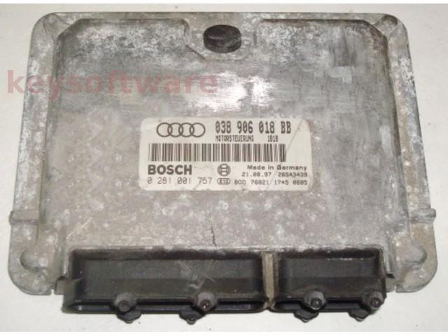 ECU Audi A3 1.9TDI 038906018BB 0281001757 EDC15V AGR {