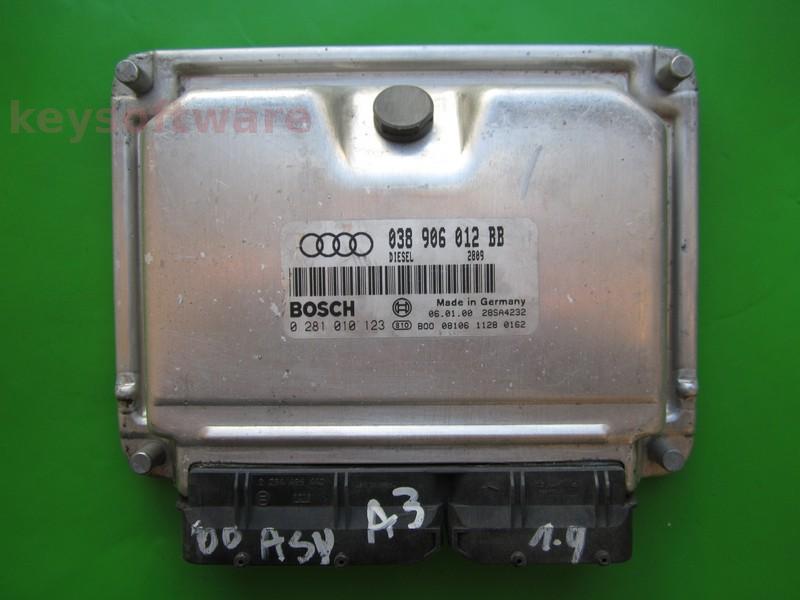ECU Audi A3 1.9TDI 038906012BB 0281010123 EDC15VM+