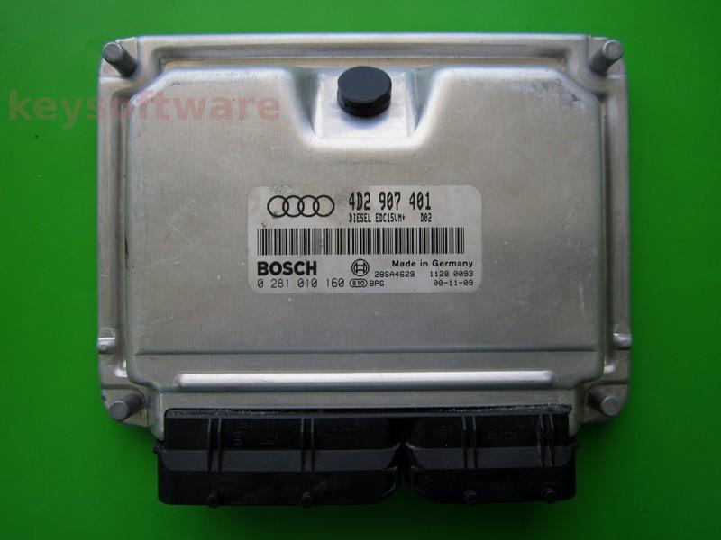 ECU Audi A8 2.5TDI 4D2907401 0281010160 EDC15VM+ AKE