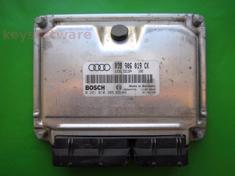 ECU Audi A3 1.9TDI 038906019CK 0281010308 EDC15P+ ASZ