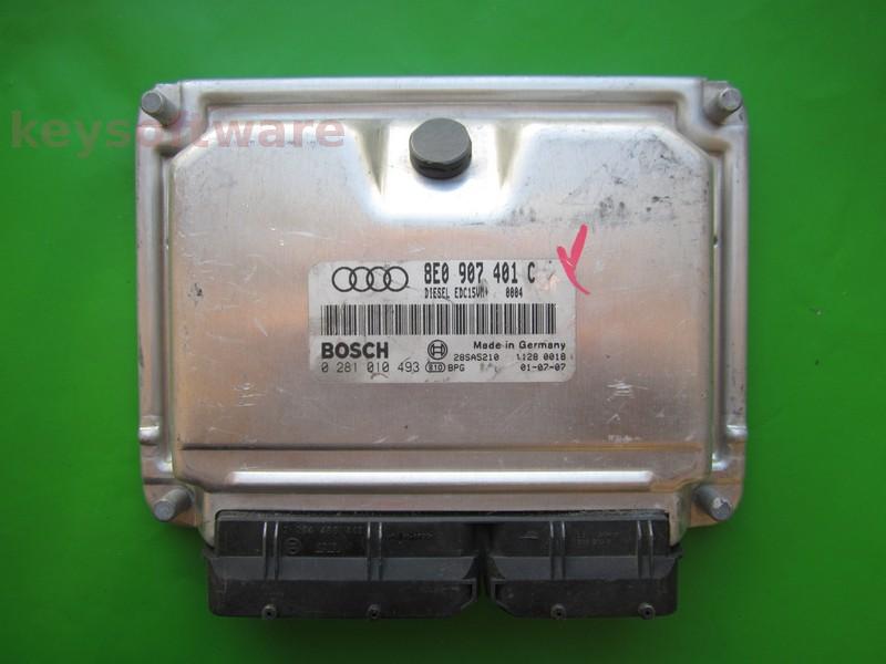 ECU Audi A4 2.5TDI 8E0907401C 0281010493 EDC15VM+