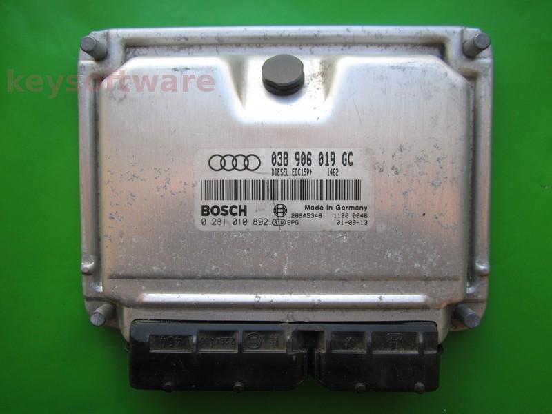 ECU Audi A3 1.9TDI 038906019GC 0281010892 EDC15P+ ATD{+