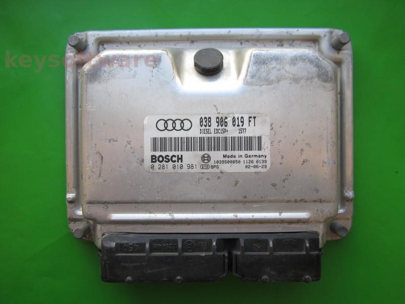 ECU Audi A3 1.9TDI 038906019FT 0281010981 EDC15P+ ASZ