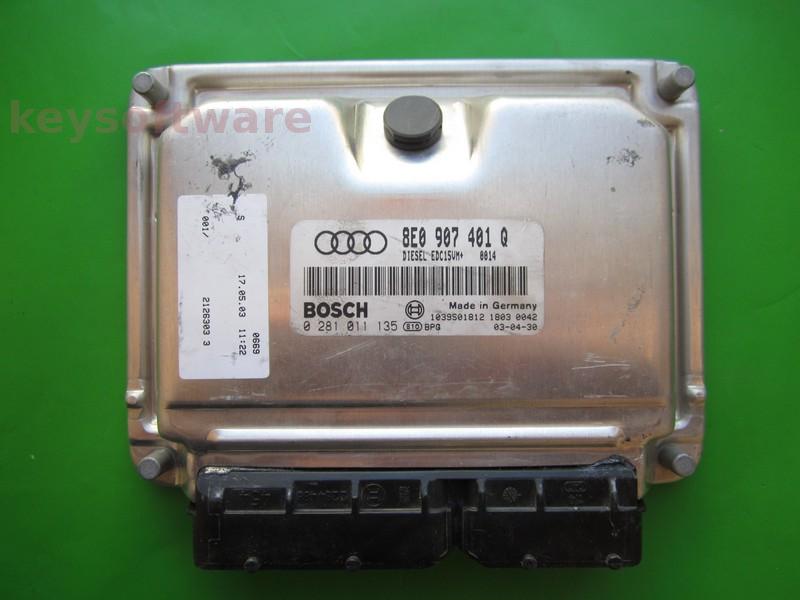 ECU Audi A4 2.5TDI 8E0907401Q 0281011135 EDC15VM BFC + }
