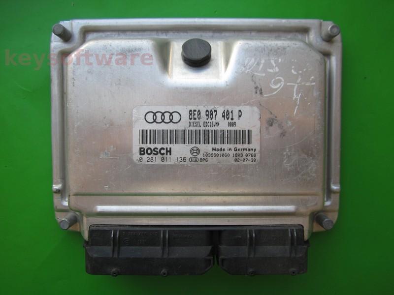 ECU Audi A6 2.5TDI 8E0907401P 0281011136 EDC15VM+ BFC {