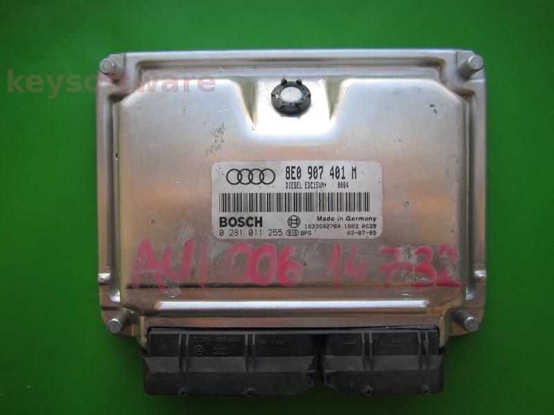 ECU Audi A4 2.5TDI 8E0907401M 0281011255 EDC15VM+